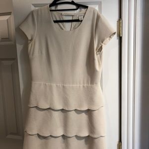Club Monaco cap sleeve scallop dress